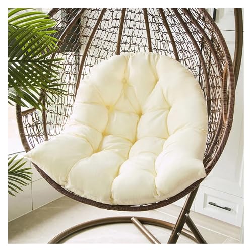 WENYOG Kissen für Hängesessel Hängematten for Hängekörbe, Schaukelstuhl, Liegekissen, Hängematte, Gartensessel, Kissen for Terrasse, Hof, Strand (Keine Schaukel)(Beige,Removable) von WENYOG