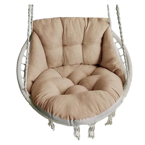 WENYOG Kissen für Hängesessel Hängesesselkissen, Hängekorb-Eierstuhlkissen, runder Sitz, Dickes Nest-Rückenkissen, geeignet for den Innenhofgarten(Brown) von WENYOG