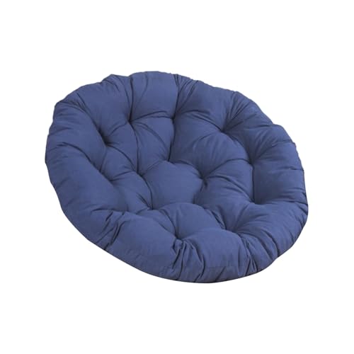 WENYOG Kissen für Hängesessel Rundes, gepolstertes Sitzkissen in Eierform, 50 cm, waschbare Terrassenstuhlmatte, Hängekorb-Stuhlkissen for den Außenbereich, Ersatz(Dark Blue) von WENYOG