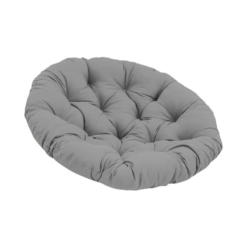 WENYOG Kissen für Hängesessel Rundes, gepolstertes Sitzkissen in Eierform, 50 cm, waschbare Terrassenstuhlmatte, Hängekorb-Stuhlkissen for den Außenbereich, Ersatz(Dark Gray) von WENYOG