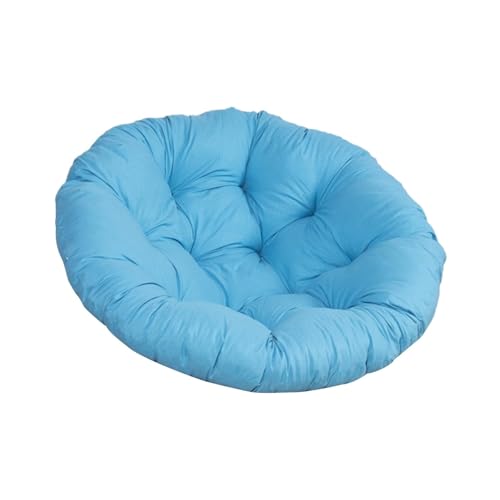WENYOG Kissen für Hängesessel Rundes, gepolstertes Sitzkissen in Eierform, 50 cm, waschbare Terrassenstuhlmatte, Hängekorb-Stuhlkissen for den Außenbereich, Ersatz(Sky Blue) von WENYOG