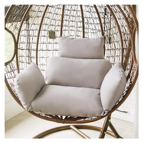 WENYOG Kissen für Hängesessel Wohnkultur Innen- und Außenbereich Terrasse Hof Garten Strand Büro Hängekorb Stuhlkissen (Keine Schaukel) Ei Hängematte Nest Rückenkissen(Grey) von WENYOG