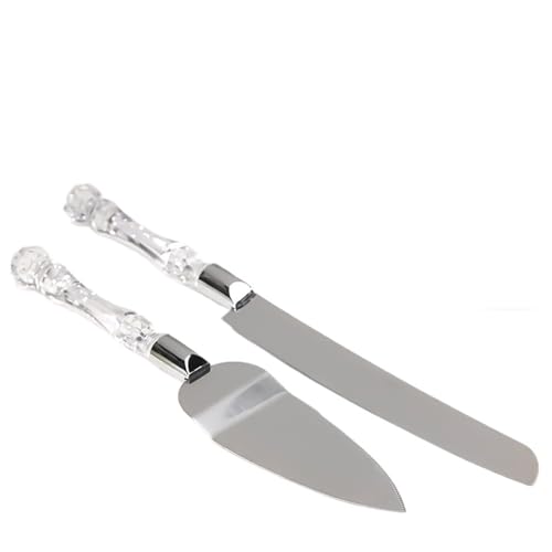 WENYOG Tortenmesser hochzeit 2pc Silber Überzogene Kuchen Messer Schaufel Kuchen Schaufel Abendessen Messer Backen Pizza Utensilien(Color 1) von WENYOG