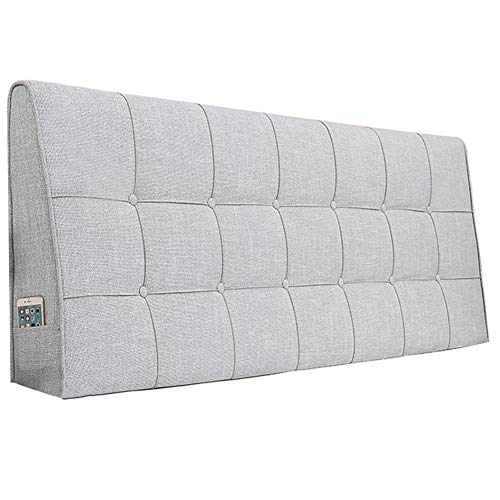 WENZHE Kopfteil Kissen Für Betten Bett Rückenkissen Rückenlehne Bettrückwand Baumwolle Und Leinen Soft Case Zuhause Schlafzimmer Taillenpolster Waschbar, 8 Farben (Color : A, Size : 180x62cm) von WENZHE-kd