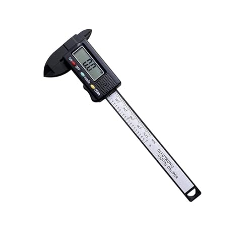 Digitaler Messschieber 100 mm 150 elektronischer digitaler Messschieber, 6 Zoll Kohlefaser-Messschieber, Mikrometer-Messwerkzeug, digitales Lineal(BLACK 100mm) von WEOKDFHA