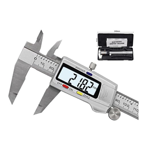 Digitaler Messschieber Messwerkzeug Edelstahl Digitaler Messschieber 6 "150mm Messgerät Lineal(Silver Steel) von WEOKDFHA