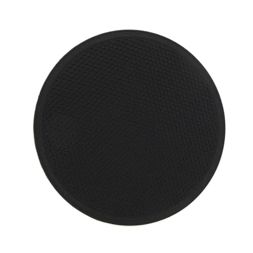 Kaffeemaschine Unterlage 1 Stück große Silikonmatte Untersetzer Hitzebeständiges Tischset Waben rutschfeste Topflappen Runde Tassenmatte Küchenzubehör(Black) von WEOKDFHA