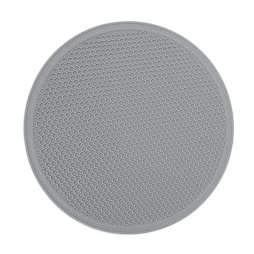 Kaffeemaschine Unterlage 1 Stück große Silikonmatte Untersetzer Hitzebeständiges Tischset Waben rutschfeste Topflappen Runde Tassenmatte Küchenzubehör(Gray) von WEOKDFHA