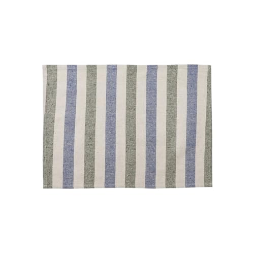 Kaffeemaschine Unterlage 2 Stück quadratische Streifen rutschfeste Tischsets aus Baumwolle for Küche, Restaurant, Café, isolierte Tellermatten for Zuhause(A01-2pcs) von WEOKDFHA