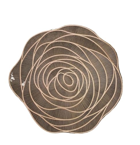 Kaffeemaschine Unterlage 4/6 Stück runde Tischsets aus PVC, wasserdicht und ölbeständig, Bronzing-Serie, Restaurant-Isolierungs-Tischset, Hotel, rutschfeste Matte, Heimdekoration(Gold,6pcs) von WEOKDFHA