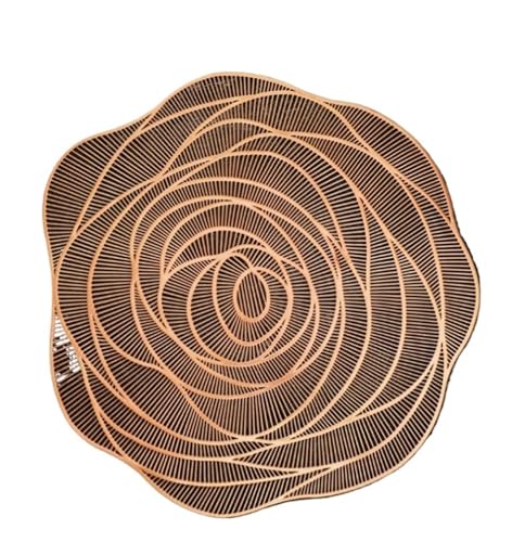 Kaffeemaschine Unterlage 4/6 Stück runde Tischsets aus PVC, wasserdicht und ölbeständig, Bronzing-Serie, Restaurant-Isolierungs-Tischset, Hotel, rutschfeste Matte, Heimdekoration(Red,4pcs) von WEOKDFHA