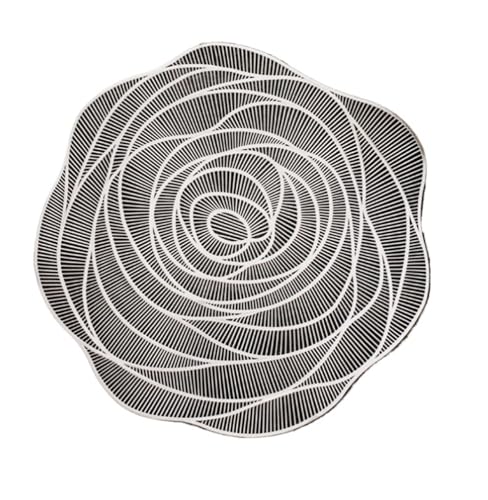Kaffeemaschine Unterlage 4/6 Stück runde Tischsets aus PVC, wasserdicht und ölbeständig, Bronzing-Serie, Restaurant-Isolierungs-Tischset, Hotel, rutschfeste Matte, Heimdekoration(White,4pcs) von WEOKDFHA