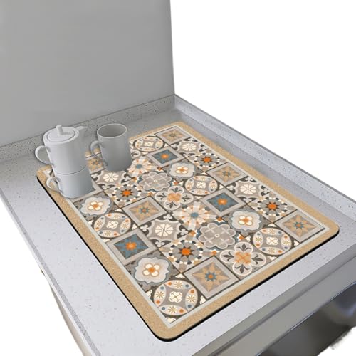 Kaffeemaschine Unterlage Geschirr Abtropfmatte Kaffeemaschine Küchenbar Saugfähige Waschbare Wärmedämmung Verbrühungsmatte(Color 3,30x40 cm) von WEOKDFHA