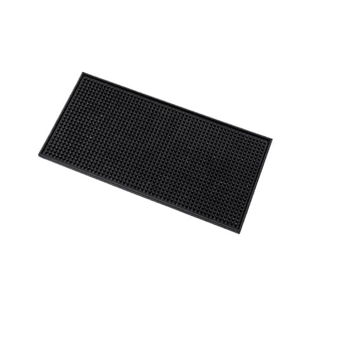 Kaffeemaschine Unterlage Küchen-Barmatte aus Gummi, rutschfest, PVC, Kaffeematten, Untersetzer, wasserdicht, hitzebeständig, Abtropfmatte for Café, Barista, Cocktail, Barkeeper(Black-Type A) von WEOKDFHA