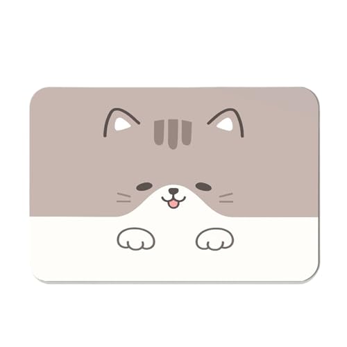 Kaffeemaschine Unterlage Niedliche Abtropfmatte mit Hund, Panda, Katze und Schwein, for Küche, Bar, Kaffee, Geschirr, saugfähige Anti-Rutsch-Matte aus Gummi-Mikrofaser(Z1,LSD40X50X3CM) von WEOKDFHA