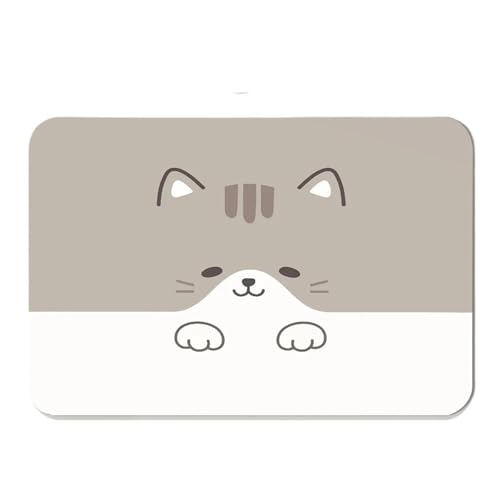 Kaffeemaschine Unterlage Niedliche Abtropfmatte mit Hund, Panda, Katze und Schwein, for Küche, Bar, Kaffee, Geschirr, saugfähige Anti-Rutsch-Matte aus Gummi-Mikrofaser(Z5,LSD40X50X3CM) von WEOKDFHA
