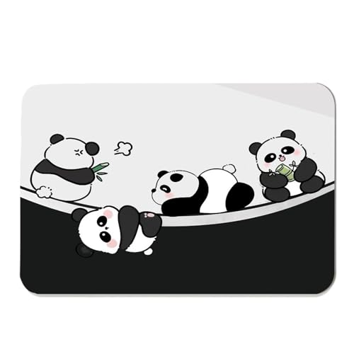 Kaffeemaschine Unterlage Niedliche Abtropfmatte mit Hund, Panda, Katze und Schwein, for Küche, Bar, Kaffee, Geschirr, saugfähige Anti-Rutsch-Matte aus Gummi-Mikrofaser(Z8,LSD50X60X3CM) von WEOKDFHA