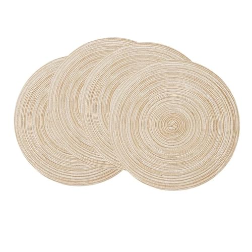 Kaffeemaschine Unterlage Rundes geflochtenes Tischset, 6er-Set, waschbare runde Tischsets for den Küchentisch, Tischmatten for Partys, Grillabende, Weihnachten, täglichen Gebrauch Kaffeemaschine Unterlage Rundes geflochtenes Tischset, 6er-Set, waschbare runde Tischsets for den Küchentisch, Tischmatten for Partys, Grillabende, Weihnachten, täglichen Gebrauch von WEOKDFHA