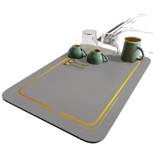 Kaffeemaschine Unterlage Super saugfähiger Kaffeeteller, große saugfähige Abtropfmatte for die Küche, schnell trocknende Drainageunterlage, rutschfeste Geschirrmatte(Color4,30x40cm) von WEOKDFHA