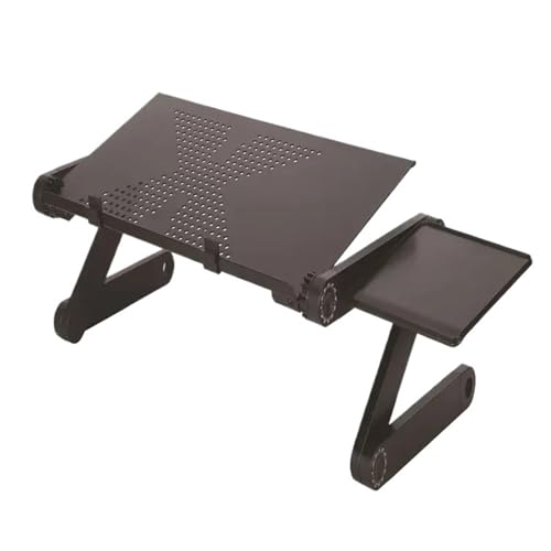 Klappbarer Nachttisch Klappbarer Betttisch, 360 ° Höhenverstellung, klappbarer Laptop-Stehtisch mit Lüfterkühlung, USB for Schlafsaal, Schlafsofa, Büro, Arbeitszimmer, Schreibtisch, Lazy Desk von WEOKDFHA
