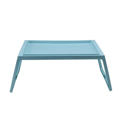 Klappbarer Nachttisch Klappbarer Betttisch, faltbarer Computer-Laptop-Schreibtisch im Bett, Schlafsaal, fauler Kunststoff, einfache Gaming-Studientische, Erkerfenster, Balkon, kleiner Tisch(Blue) von WEOKDFHA