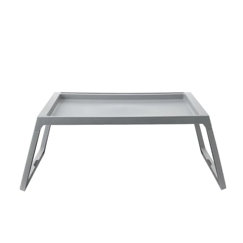 Klappbarer Nachttisch Klappbarer Betttisch, faltbarer Computer-Laptop-Schreibtisch im Bett, Schlafsaal, fauler Kunststoff, einfache Gaming-Studientische, Erkerfenster, Balkon, kleiner Tisch(Gray) von WEOKDFHA