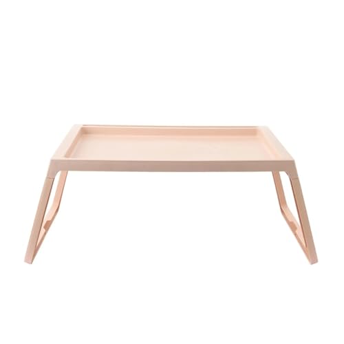 Klappbarer Nachttisch Klappbarer Betttisch, faltbarer Computer-Laptop-Schreibtisch im Bett, Schlafsaal, fauler Kunststoff, einfache Gaming-Studientische, Erkerfenster, Balkon, kleiner Tisch(Pink) von WEOKDFHA