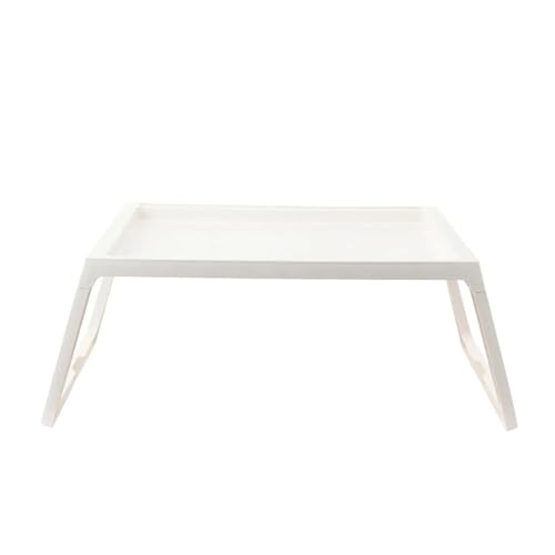 Klappbarer Nachttisch Klappbarer Betttisch, faltbarer Computer-Laptop-Schreibtisch im Bett, Schlafsaal, fauler Kunststoff, einfache Gaming-Studientische, Erkerfenster, Balkon, kleiner Tisch(White) von WEOKDFHA