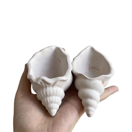 Silikon-Kerzenform Conch Blumentopf Silikonformen DIY Muschel Duftkerze Glasform Aufbewahrungsbox Beton Gipsharzform Home Decor Craft(Conch1) von WEOKDFHA