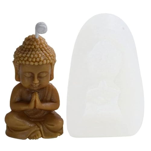Silikon-Kerzenform DIY Buddha Kerze Silikonform 3D Buddha Gips Seife Zement Harz Form Festival Geschenkherstellung Kirche Kerzenherstellung Zubehör(B) von WEOKDFHA