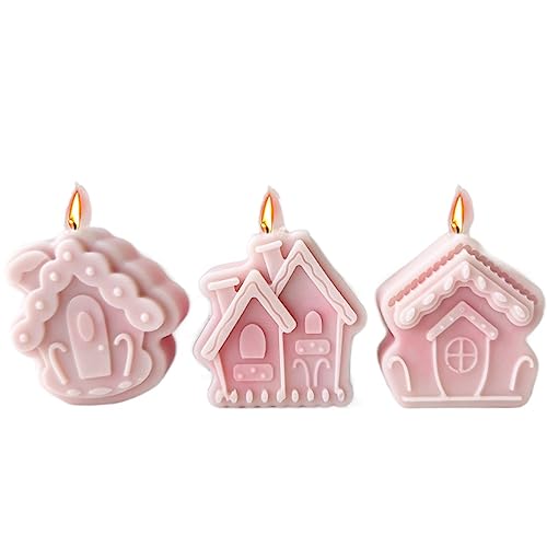 Silikon-Kerzenform Kerze Silikonform Weihnachten Gebäude Seife Harz Kristall Herstellung Urlaub Party Dekor Schokolade Geschenke(B) von WEOKDFHA