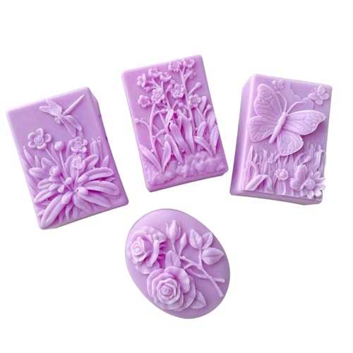 Silikon-Kerzenform Quadratische handgemachte Seife Silikonform DIY Aromatherapie Kerze Gips Auto duftender Stein handgemachte Seife Schleifwerkzeug(Dragonfly lantern) von WEOKDFHA