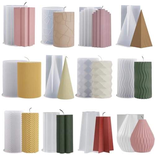 Silikon-Kerzenform Zylinder Silikon Kerze Form DIY Streifen Kerzen Abendessen Ornament Herstellung Gips Epoxidharz Formen Wohnkultur Handgemachte Geschenke(P) von WEOKDFHA