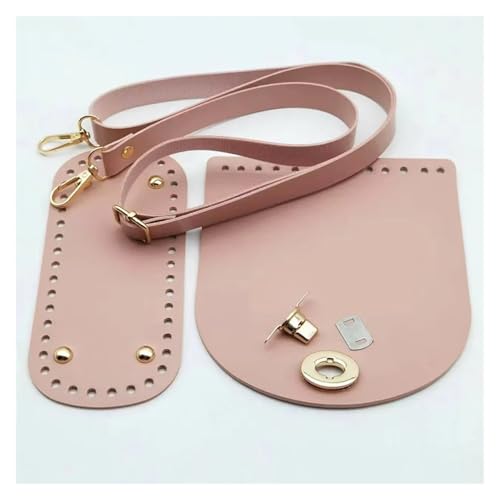 WEOKDFHA DIY-Set zur Ledertaschenherstellung 1 Set handgemachte Handtasche Tasche Set Leder Tasche Böden mit Hardware Paket Zubehör Handtasche Shloulder Straps DIY Frauen Rucksack(Pink G) von WEOKDFHA