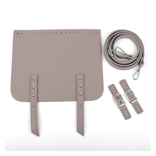WEOKDFHA DIY-Set zur Ledertaschenherstellung 3-teiliges Ledertaschen-Set, gehäkelte Umhängetasche mit Löchern, Verstellbarer Taschengurt for DIY-Frauen-Handtaschen-Zubehör(Grey) von WEOKDFHA