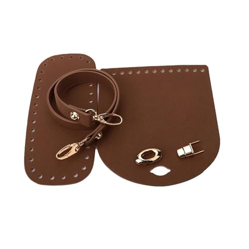 WEOKDFHA DIY-Set zur Ledertaschenherstellung 8 Farben, 4 Teile/Satz Kunstleder-Umhängetasche-Untergurt, Ersatz for DIY-Strick-, Häkel-, Handtaschen-Nähzubehör(Coffee) von WEOKDFHA