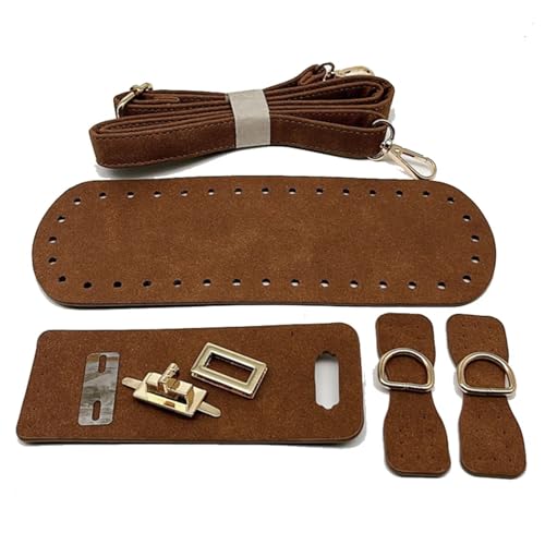 WEOKDFHA DIY-Set zur Ledertaschenherstellung 8 Farben, 4 Teile/Satz Kunstleder-Umhängetasche-Untergurt, Ersatz for DIY-Strick-, Häkel-, Handtaschen-Nähzubehör(Coffee-01) von WEOKDFHA