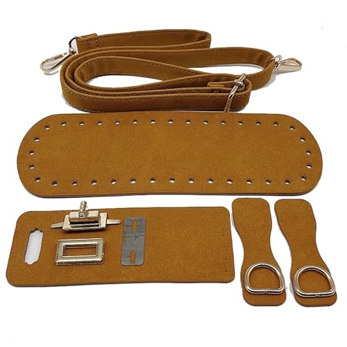 WEOKDFHA DIY-Set zur Ledertaschenherstellung 8 Farben, 4 Teile/Satz Kunstleder-Umhängetasche-Untergurt, Ersatz for DIY-Strick-, Häkel-, Handtaschen-Nähzubehör(Yellow) von WEOKDFHA