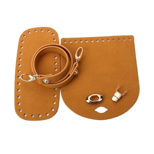 WEOKDFHA DIY-Set zur Ledertaschenherstellung 8 Farben, 4 Teile/Satz Kunstleder-Umhängetasche-Untergurt, Ersatz for DIY-Strick-, Häkel-, Handtaschen-Nähzubehör(Yellow-01) von WEOKDFHA