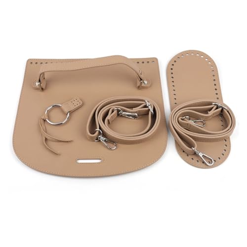 WEOKDFHA DIY-Set zur Ledertaschenherstellung DIY handgemachte Rucksack Leder Umhängetasche Riemen untere Abdeckung Griff Tasche Zubehör for Frauen Handtasche(Khaki) von WEOKDFHA