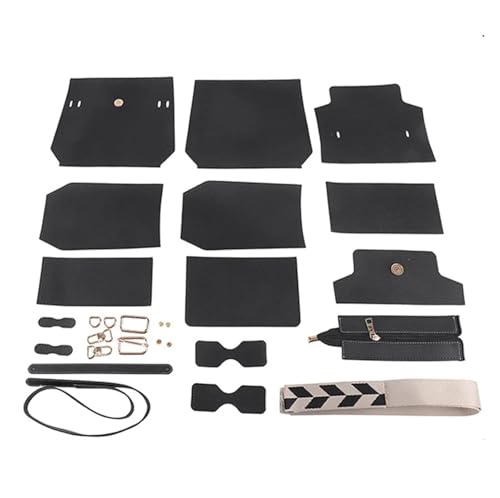 WEOKDFHA DIY-Set zur Ledertaschenherstellung DIY handgemachte gewebte Tasche Handtasche Frauen Einkaufstasche Dame Schultertaschen PU Leder Mode Handtasche(Black) von WEOKDFHA