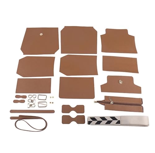 WEOKDFHA DIY-Set zur Ledertaschenherstellung DIY handgemachte gewebte Tasche Handtasche Frauen Einkaufstasche Dame Schultertaschen PU Leder Mode Handtasche(Brown) von WEOKDFHA