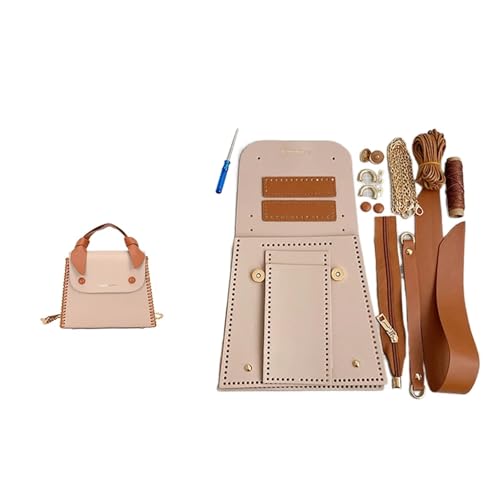 WEOKDFHA DIY-Set zur Ledertaschenherstellung Einfache handgemachte Herstellung von Taschen-Set, Handnähen, Lederhandwerk, DIY-Taschen-Set, Nähmaterial for Taschen-Handtaschen-Zubehör(Num1 Khaki) von WEOKDFHA