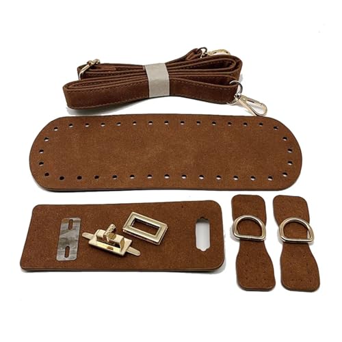WEOKDFHA DIY-Set zur Ledertaschenherstellung Handgefertigter Taschenriemen aus Leder for Handtaschen, gewebtes Set, Taschenböden mit Hardware-Zubehör for DIY-Schulterhandtaschen(Coffee Set) von WEOKDFHA