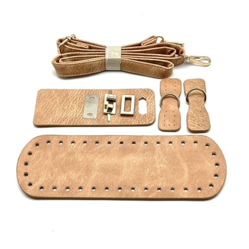 WEOKDFHA DIY-Set zur Ledertaschenherstellung Handgefertigter Taschenriemen aus Leder for Handtaschen, gewebtes Set, Taschenböden mit Hardware-Zubehör for DIY-Schulterhandtaschen(Fang Khaki) von WEOKDFHA
