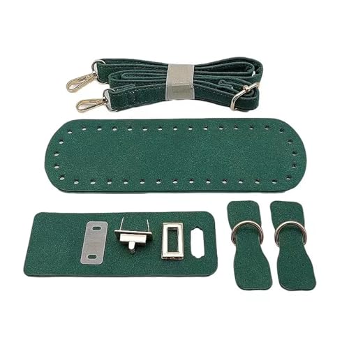 WEOKDFHA DIY-Set zur Ledertaschenherstellung Handgefertigter Taschenriemen aus Leder for Handtaschen, gewebtes Set, Taschenböden mit Hardware-Zubehör for DIY-Schulterhandtaschen(Green) von WEOKDFHA