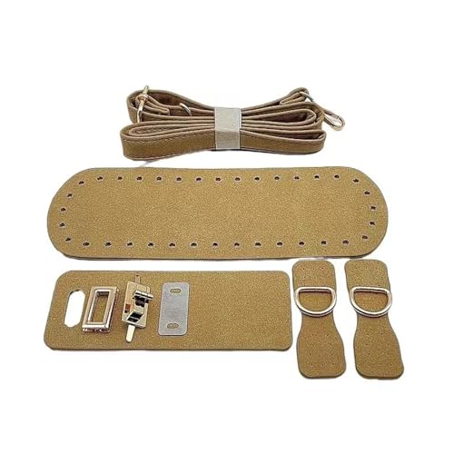 WEOKDFHA DIY-Set zur Ledertaschenherstellung Handgefertigter Taschenriemen aus Leder for Handtaschen, gewebtes Set, Taschenböden mit Hardware-Zubehör for DIY-Schulterhandtaschen(Khaki) von WEOKDFHA