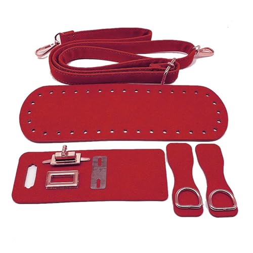 WEOKDFHA DIY-Set zur Ledertaschenherstellung Handgefertigter Taschenriemen aus Leder for Handtaschen, gewebtes Set, Taschenböden mit Hardware-Zubehör for DIY-Schulterhandtaschen(Red) von WEOKDFHA