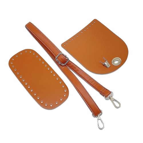 WEOKDFHA DIY-Set zur Ledertaschenherstellung Handtaschen-Schultergurt, gewebtes Taschen-Set, Leder-Taschenböden mit Hardware-Zubehör for selbstgemachte handgefertigte Taschen-Rucksäcke(Brown) von WEOKDFHA