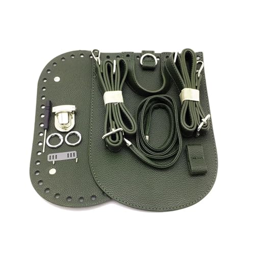 WEOKDFHA DIY-Set zur Ledertaschenherstellung Handtaschen-Schultergurt, gewebtes Taschen-Set, Leder-Taschenböden mit Hardware-Zubehör for selbstgemachte handgefertigte Taschen-Rucksäcke(Green) von WEOKDFHA